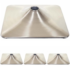 Mendler 4er-Set Fußteller Fußplatte Fuß für Barhocker Barstuhl Drehstuhl Esszimmerstuhl, rechteckig Metall g 4x64058