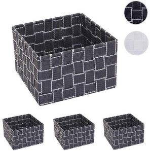 Mendler 4x Aufbewahrungskorb HWC-C37, Dekokorb Korb Körbchen Aufbewahrung Regalkorb Deko 12x19x19cm ~ Varian 4x61258