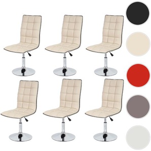 Mendler 6er-Set Esszimmerstuhl HWC-C41, Stuhl Küchenstuhl, höhenverstellbar drehbar, Kunstleder MVG-zertifiz 36835+36835+36835