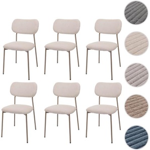 Mendler 6er-Set Esszimmerstuhl HWC-O26, Küchenstuhl Polsterstuhl Stuhl, Cord (330g/m˛) Stoff/Textil Metall ~ 3x122064