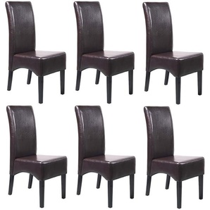 Mendler 6er-Set Esszimmerstuhl Küchenstuhl Stuhl Latina, Leder ~ Variantenangebot 7952+7952+7952