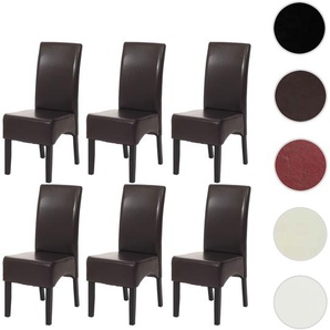 Mendler 6er-Set Esszimmerstuhl Stuhl Küchenstuhl Littau, Leder ~ Variantenangebot 7974+24481