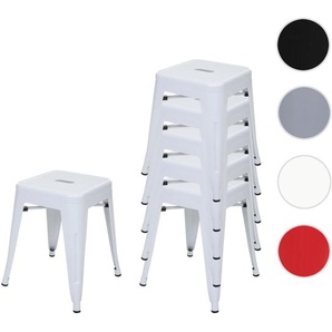 Mendler 6er-Set Hocker HWC-A73, Metallhocker Sitzhocker, Metall Industriedesign stapelbar ~ Variantenangebot 6x57896