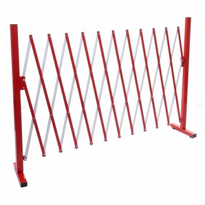 Mendler Absperrgitter HWC-B34, Scherengitter Zaun Schutzgitter ausziehbar, Alu rot-weiß ~ Variantenangebot 64376