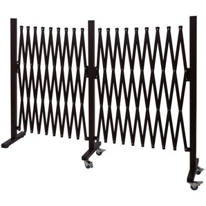 Mendler Absperrgitter HWC-B34, Zaun Scherengitter Trenngitter, Alu ausziehbar Laufrollen braun ~ Variantenan 70978