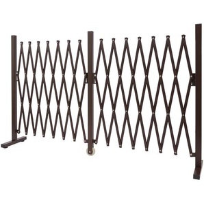 Mendler Absperrgitter HWC-B34, Zaun Schutzgitter Scherengitter Trenngitter, Alu ausziehbar braun ~ Varianten 70976