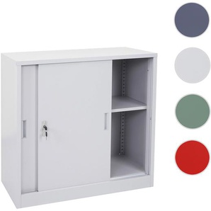 Mendler Aktenschrank Boston HWC-F41, Stahlschrank Büroschrank, mit abschließbaren Schiebetüren 90x90x45cm ~ 69588