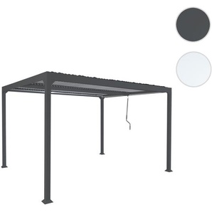 Mendler Alu Pergola HWC-L41, Lamellen-Pavillon Terrassenüberdachung, stabiles 8cm-Metall-Gestell 3x3,7m ~ Va 98783+98784+98970