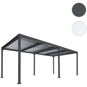 Mendler Alu Pergola HWC-L41, Lamellen-Pavillon Terrassenüberdachung, stabiles 8cm-Metall-Gestell 3x6m ~ Vari 98771+98772+98773+98774