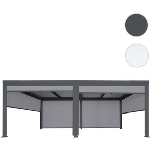 Mendler Alu Pergola HWC-L41 mit 6x Seitenwand, Lamellen-Pavillon, stabiles 8cm-Metall-Gestell 3x6m ~ Variant 98771+98772+98773+98774+6x98787