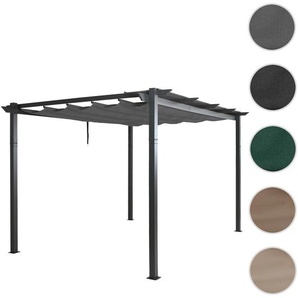 Mendler Aluminium Pergola HWC-N93, Gartenpavillon Pavillon Garten, stabiles 8cm-Gestell Schiebedach UV50+ 3x 110051+110052+110053