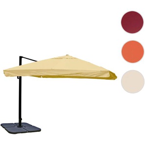 Mendler Ampelschirm HWC-A96, Gastronomie, 3x3m (Ř4,24m) Polyester Alu/Stahl 23kg ~ Variantenangebot 134185+31831+122472