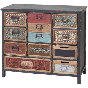 Mendler Apotheker-Schrank HWC-A43, Kommode, Tanne Holz massiv Vintage Shabby-Look 90x84x32cm ~ Variantenange 57069