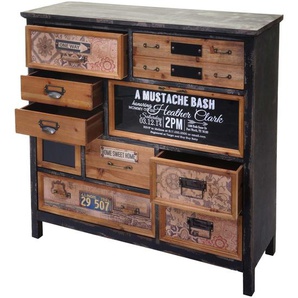 Mendler Apotheker-Schrank HWC-A43, Kommode, Tanne Holz massiv Vintage Shabby-Look 90x90x32cm ~ Variantenange 64315