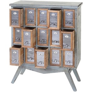 Mendler Apotheker-Schrank HWC-A43, Kommode, Tanne Holz massiv Vintage Shabby-Look 94x73x32cm ~ Variantenange 57074