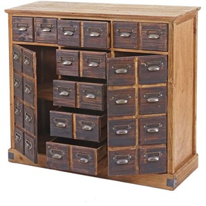 Mendler Apothekerkommode HWC-F33, Schubladenschrank, Tanne Holz massiv Vintage 90x100x35cm ~ Variantenangebo 69521