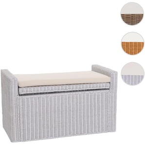 Mendler Aufbewahrungstruhe M92, Truhe Sitzbank Garderobenbank, Kissen Kubu Rattan 88cm ~ Variantenangebot 16643+0