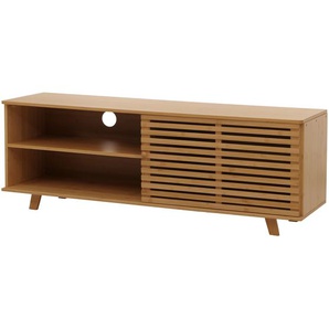 Mendler Bambus TV-Rack HWC-N80, Fernsehtisch Lowboard Kommode, Staufächer MVG-zertifiziert 50x140x40cm ~ Var 109585