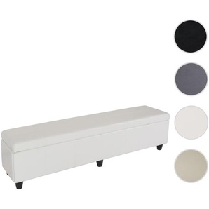 Mendler Bank Sitzbank mit Aufbewahrung Kriens XXL, Leder, 180x45x45cm ~ Variantenangebot 17424+2x0