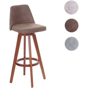 Mendler Barhocker HWC-C43, Barstuhl Tresenhocker, Holz Textil drehbar ~ Variantenangebot 61285