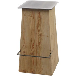 Mendler Barhocker HWC-L76, Barstuhl Tresenhocker, Industrial Massiv-Holz MVG-zertifiziert, natur mit Metall- 117605