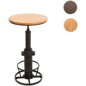 Mendler Bartisch HWC-N20, Bistrotisch Thekentisch, höhenverstellbar drehbar Fußablage Industrial Massiv-Holz 106033