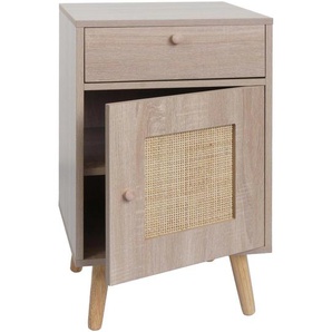 Mendler Beistelltisch HWC-M36, Kaffeetisch Nachttisch Loungetisch, Staufächer Schublade, Kubu Rattan Holz Me 104206