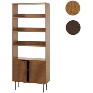 Mendler Bücherregal HWC-N78, Bücherschrank Hochschrank, skandinavischer Stil Metall Holz Melamin MVG 200x80x 109309+109310
