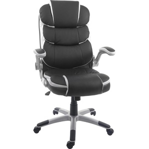 Mendler Bürostuhl HWC-F80, Schreibtischstuhl Chefsessel Drehstuhl, Kunstleder schwarz 70507