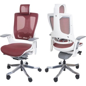 Mendler Bürostuhl MERRYFAIR Wau 2, Schreibtischstuhl Drehstuhl, Polster/Netz, ergonomisch rot 105662