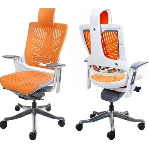 Mendler Bürostuhl MERRYFAIR Wau 2b, Schreibtischstuhl Drehstuhl, Hartschale, ergonomisch orange 105661