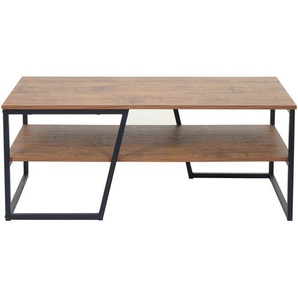 Mendler Couchtisch HWC-A27, Wohnzimmertisch Beistelltisch Sofatisch, Ablage Metall 3D-Struktur 46x110x60cm, 105131