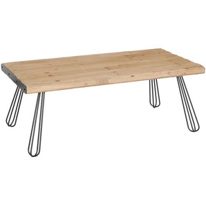Mendler Couchtisch HWC-L73, Tisch Wohnzimmertisch, Industrial Massiv-Holz MVG-zertifiziert 120x60cm, natur ~ 117566