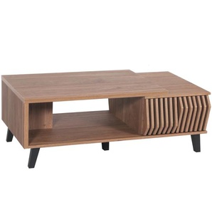 Mendler Couchtisch HWC-M45, Wohnzimmertisch Beistelltisch Sofatisch, 3D-Design Schubladen 44x120x65cm ~ Vari 104618+104619