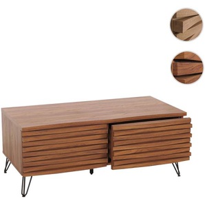 Mendler Couchtisch HWC-M49, Wohnzimmertisch Tisch, 3D-Design 2 Schubladen MDF Metall 46x110x55cm ~ Varianten 105446+105447