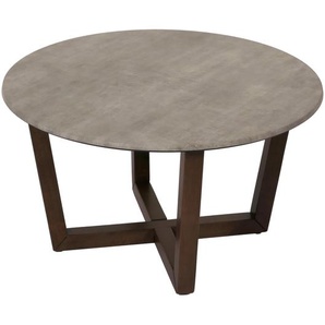 Mendler Couchtisch HWC-M61, Beistelltisch Sofatisch, Massiv-Holz HPL Laminat Melamin Ř80cm, Beton-Optik, dun 104895