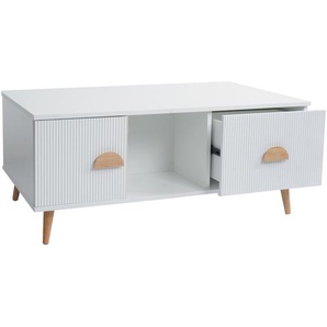 Mendler Couchtisch HWC-N89, Beistelltisch Sofatisch, Schubladen Türen Fächer Melamin Holz, 43x100x60cm ~ Var 109691