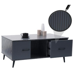 Mendler Couchtisch HWC-N89, Beistelltisch Sofatisch, Schubladen Türen Fächer Melamin Holz, 43x100x60cm ~ Var 109692