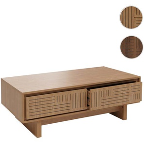 Mendler Couchtisch HWC-O33, Sofatisch Wohnzimmertisch Beistelltisch, 2 Schubladen 2 Fächer, Melamin 40x120x6 111906+111907