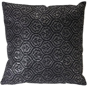 Mendler Deko-Kissen Barock, Sofakissen Zierkissen mit Füllung, schwarz Glanz-Effekt 45x45cm ~ Variantenangeb 51879