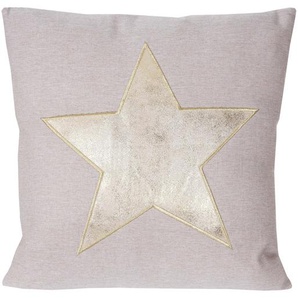 Mendler Deko-Kissen Stern, Sofakissen Zierkissen mit Füllung, Glanz-Effekt 45x45cm ~ Variantenangebot 51877