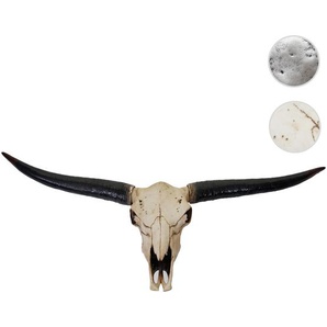 Mendler Deko Schädel 132cm HWC-A14, Polyresin Stier Bulle Longhorn Kopf Trophäe, In-/Outdoor ~ Variantenange 57118