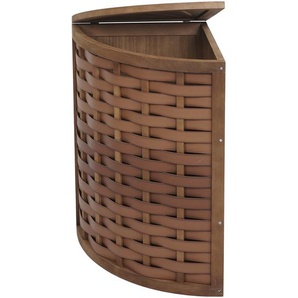 Mendler Eck-Wäschekorb HWC-H87, Wäschebox Wäschesammler Wäschebehälter Wäschesortierer, Holz 70L 66x53x38cm 74233
