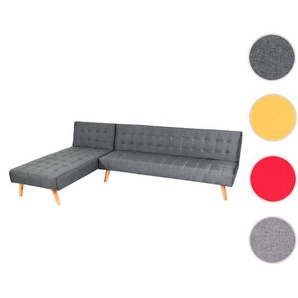Mendler Ecksofa HWC-K38, Sofa Klappsofa, Liegefläche links/rechts, Stoff/Textil Massivholz MVG-zertifiziert 89783+89784