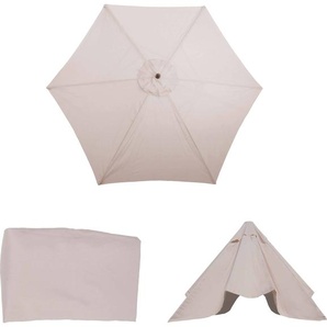 Mendler Ersatz-Bezug für Sonnenschirm Florida, Sonnenschirmbezug Ersatzbezug, Ø 3m Polyester 6 Streben creme 70427