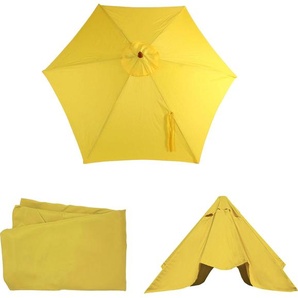 Mendler Ersatz-Bezug für Sonnenschirm Florida, Sonnenschirmbezug Ersatzbezug, Ø 3m Polyester 6 Streben gelb 81653