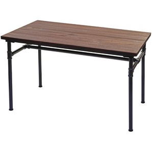 Mendler Esstisch HWC-H10b, Tisch Bistrotisch, Metall Ulme Holz Industrial Gastronomie MVG schwarz-braun 120x 72486