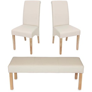 Mendler Esszimmergarnitur Garnitur M37, Bank und 2 Stühle, Kunstleder ~ Variantenangebot 22292+22310
