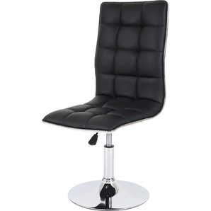 Mendler Esszimmerstuhl HWC-C41, Stuhl Küchenstuhl, höhenverstellbar drehbar, Kunstleder schwarz 74283