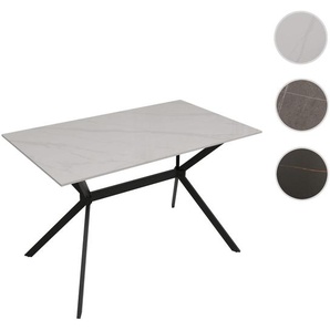 Mendler Esszimmertisch HWC-O58, Esstisch Sinterstein Metall, Marmor-Optik 120cm ~ Variantenangebot 122201+122202